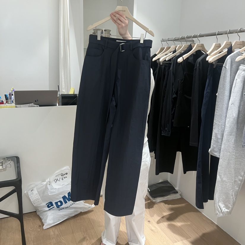 MONIQUE韓國直郵實拍女士新品推薦26夏季休閑休閑褲含腰帶MONIQUE休閑褲