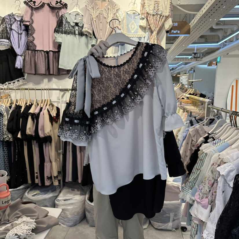 PAPA東大門實拍韓國女裝新品休閑推薦人氣熱賣襯衫蕾絲衫Papaine/HALMADE襯衫/蕾絲衫