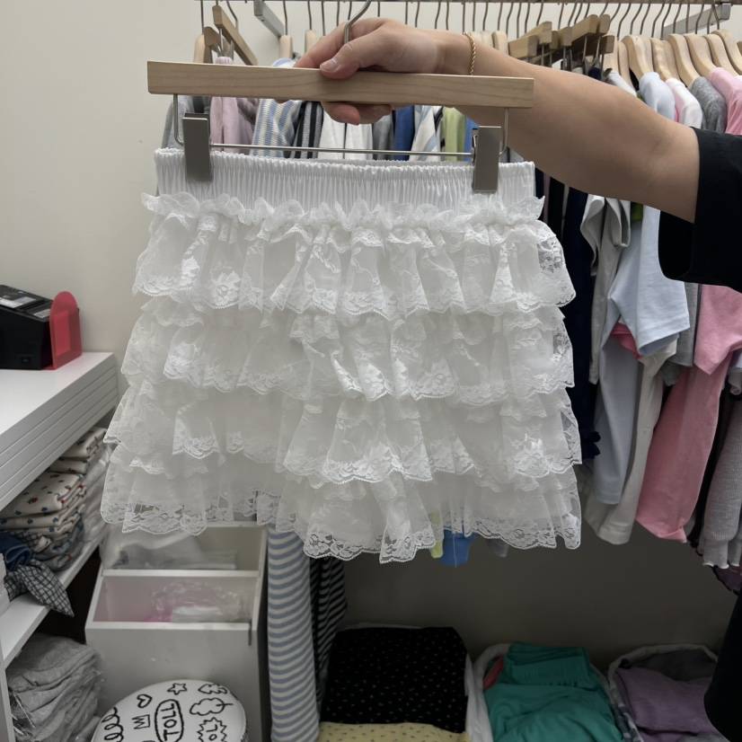 TOLL韓國直郵女裝新款26夏季熱賣推薦休閑人氣短褲蕾絲層疊TOLL短褲