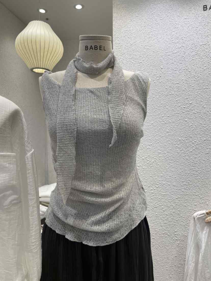 BABEL韓國直郵女裝新款休閑熱賣26夏季吊帶背心含脖帶圍巾無袖BABEL吊帶/背心