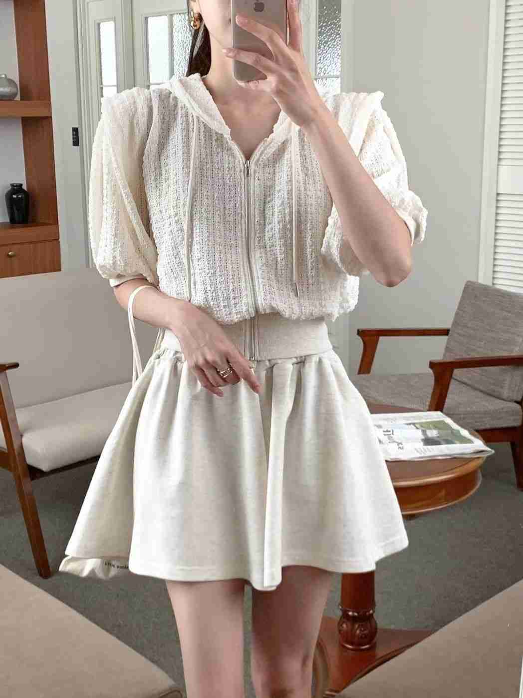BY LOVE韓國直郵實拍女士新品推薦時尚休閑26夏季套裝拉鏈BY LOVE套裝