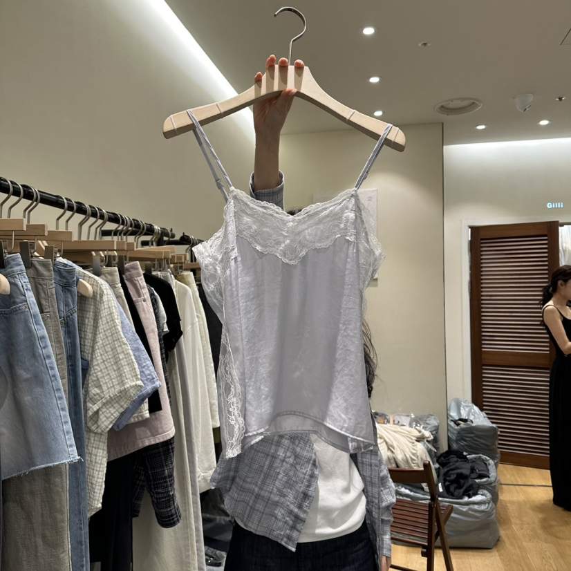GILLI韓國直郵女士新品休閑時尚熱賣人氣吊帶背心無袖緞面GILLI吊帶/背心