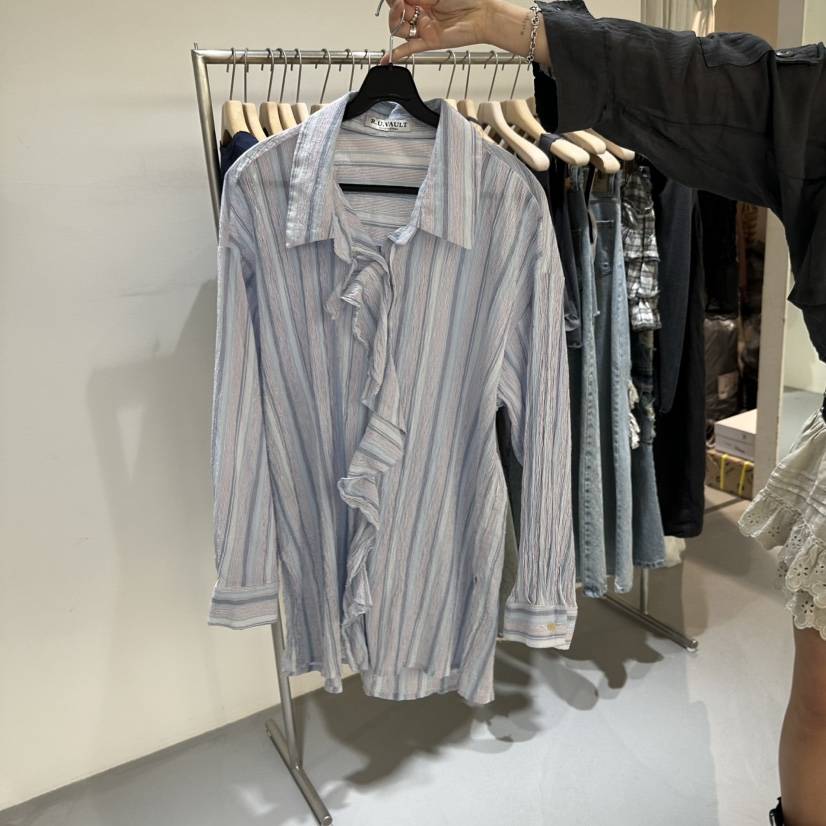 VAULT東大門實拍韓國女士新款推薦26夏季熱賣時尚襯衫蕾絲衫VAULT襯衫/蕾絲衫