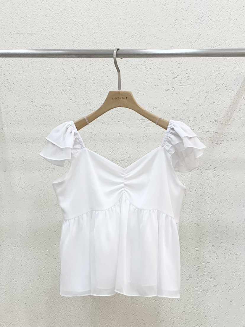 LIGHT AND SALT韓國東大門代購女士新品推薦吊帶背心荷葉邊LIGHT AND SALT吊帶/背心