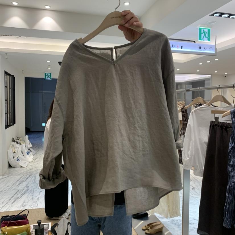SELF SERVICE韓國直郵實拍女士新品推薦襯衫蕾絲衫亞麻布SELF SERVICE襯衫/蕾絲衫
