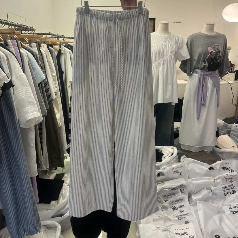 AS THOUGHT韓國直郵女士新品熱賣推薦休閑人氣休閑褲條紋AS THOUGHT休閑褲