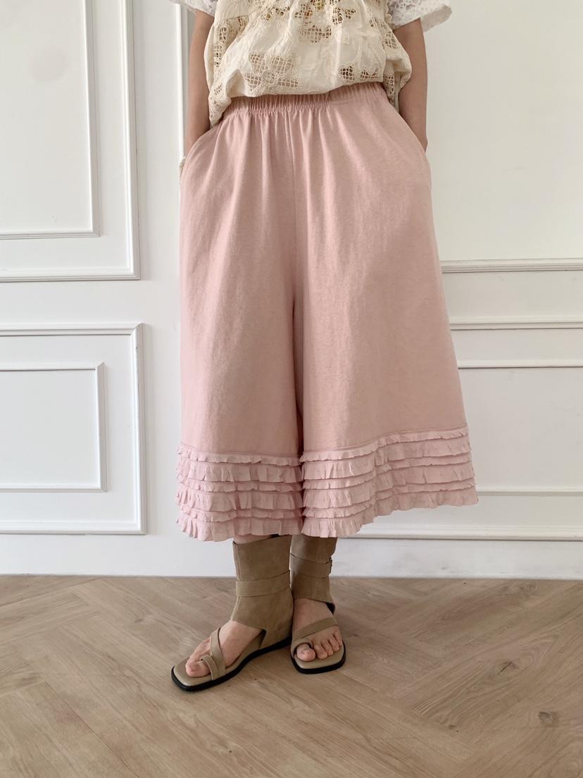 MAISONDEGLORY東大門直郵女裝新款26春夏真品休閑褲荷葉邊MAISON DE GLORY休閑褲