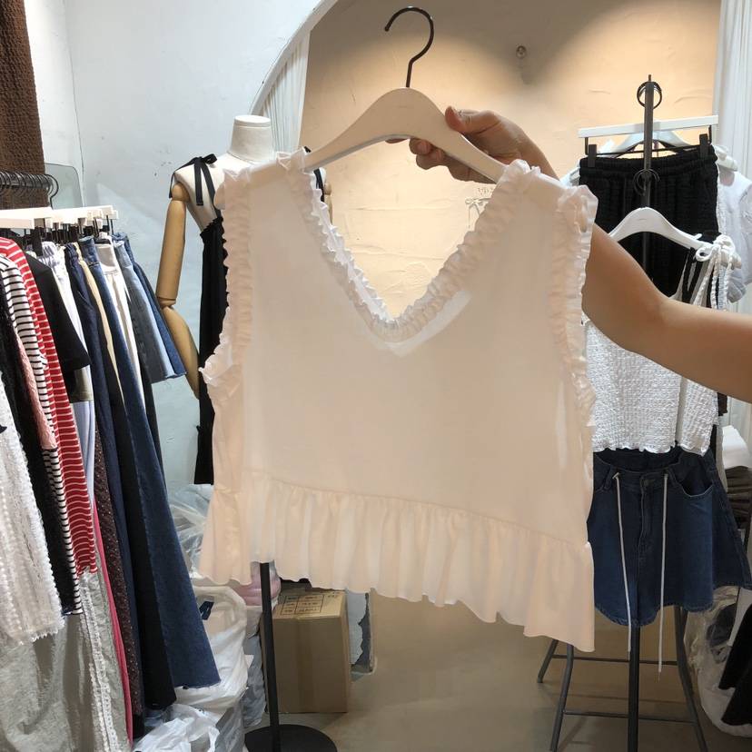 OZ韓國代購女裝新品職業人氣熱賣26春夏吊帶背心荷葉邊無袖OZ.ounce吊帶/背心