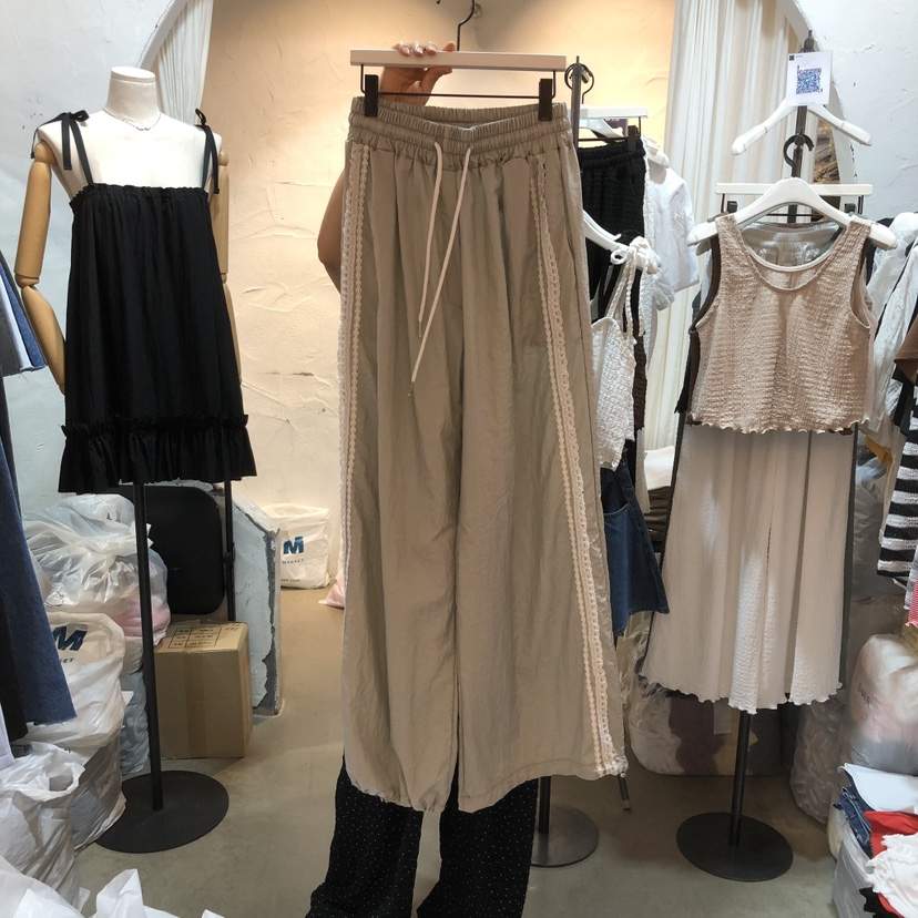 OZ韓國直郵實拍女士新品推薦26夏季人氣時尚熱賣休閑褲蕾絲OZ.ounce休閑褲