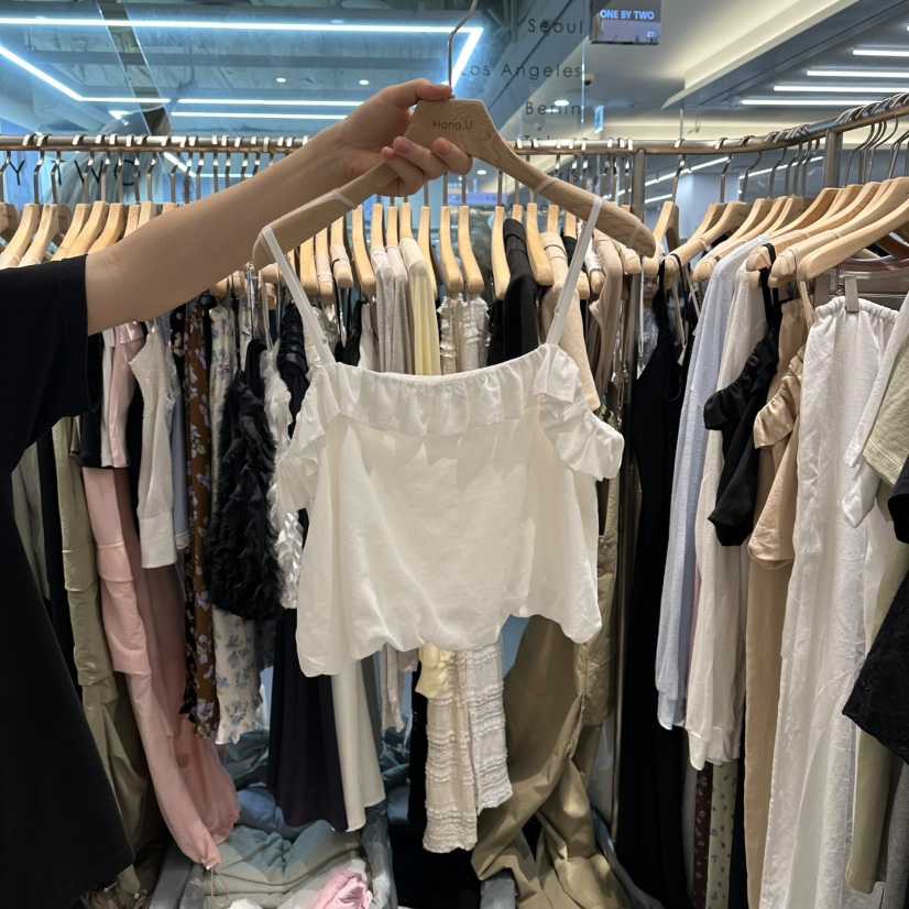 HONG.U韓國直郵實拍女裝新品人氣推薦26夏季吊帶背心亞麻無袖HONG.U吊帶/背心