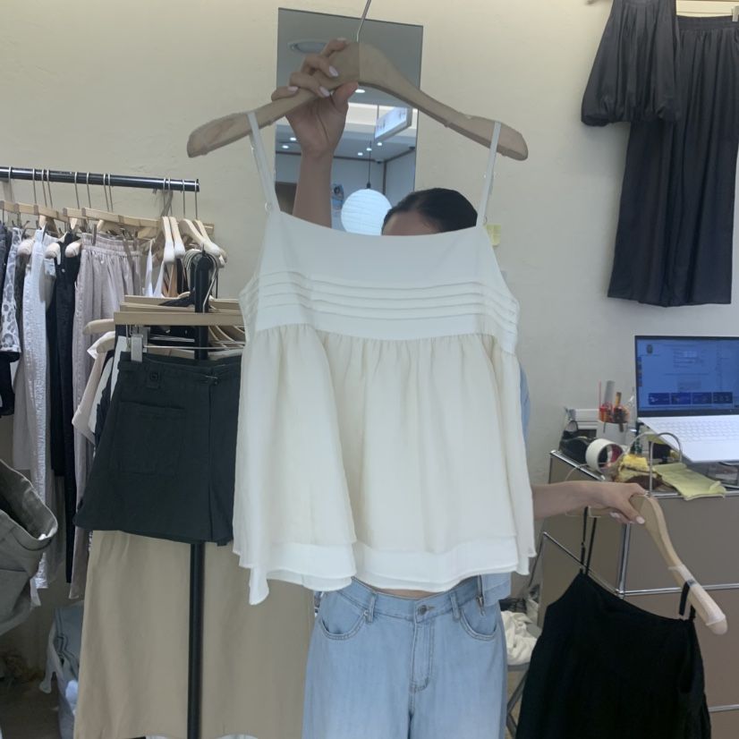 W AND J韓國直郵女裝新品時尚推薦休閑26春夏吊帶背心無袖W AND J吊帶/背心