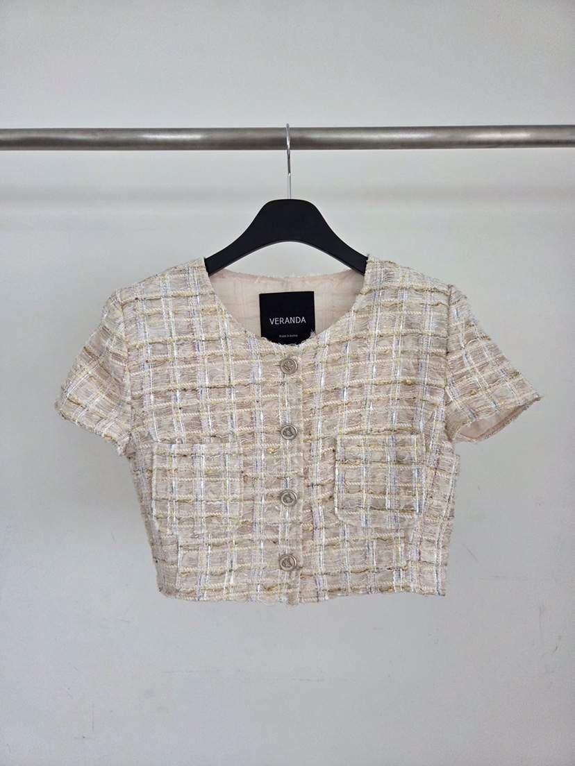 VERANDA韓國直郵女裝新品26夏季熱賣推薦時尚人氣夾克粗花呢VERANDA夾克