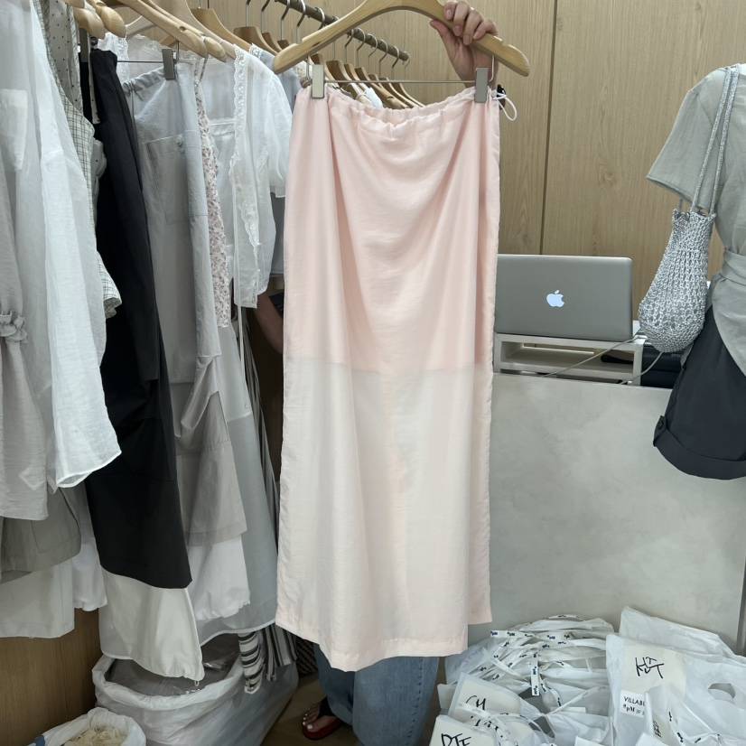 VILLABUTTON韓國東大門代購女士新款推薦半身裙中短裙絲綢VILLABUTTON半身裙/中短裙