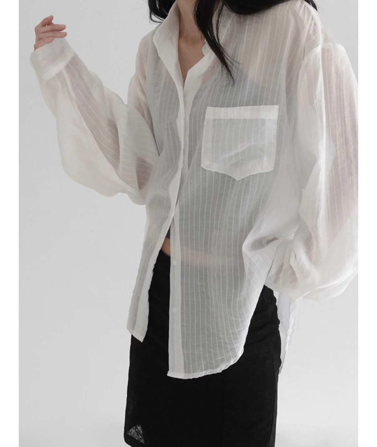 UNSANE東大門實拍韓國女裝新款26夏季熱賣襯衫蕾絲衫天絲UNSANE襯衫/蕾絲衫