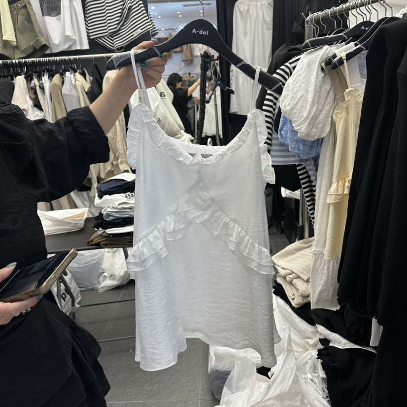 A-DEL東大門實拍女裝新品職業休閑熱賣推薦吊帶背心無袖A-DEL吊帶/背心