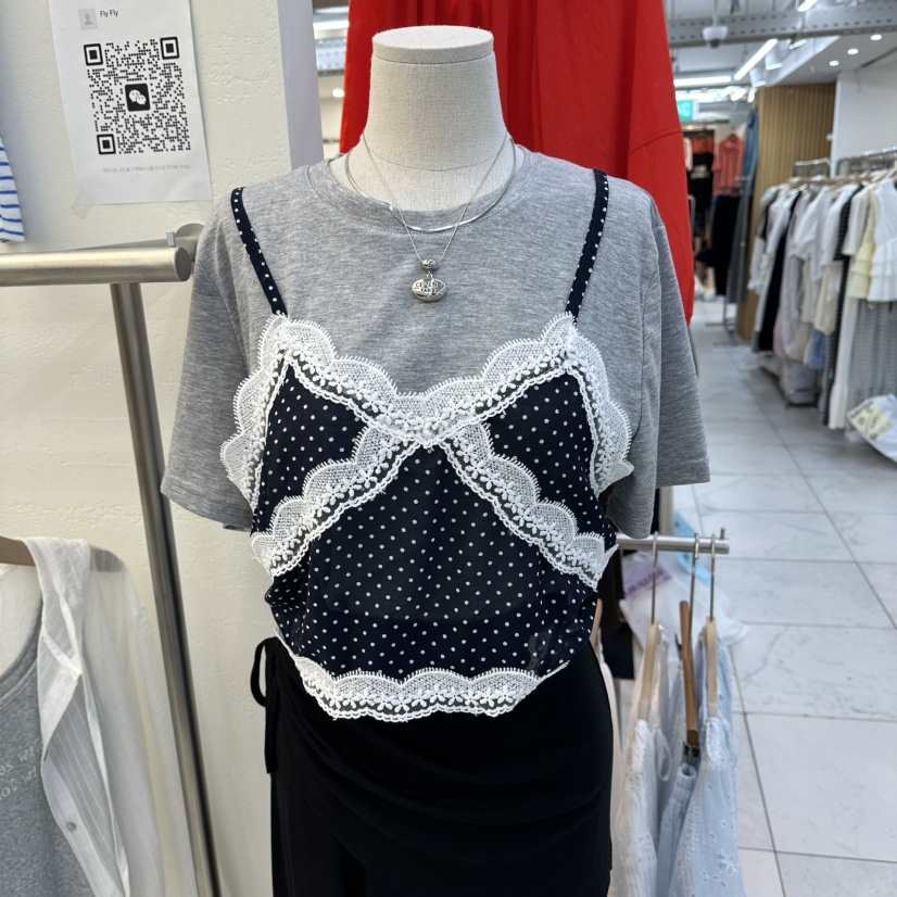 FLYFLY/LULULALLA/LIVE韓國代購女士新品推薦T恤假兩件FLYFLY/LULULALLA/LIVET恤