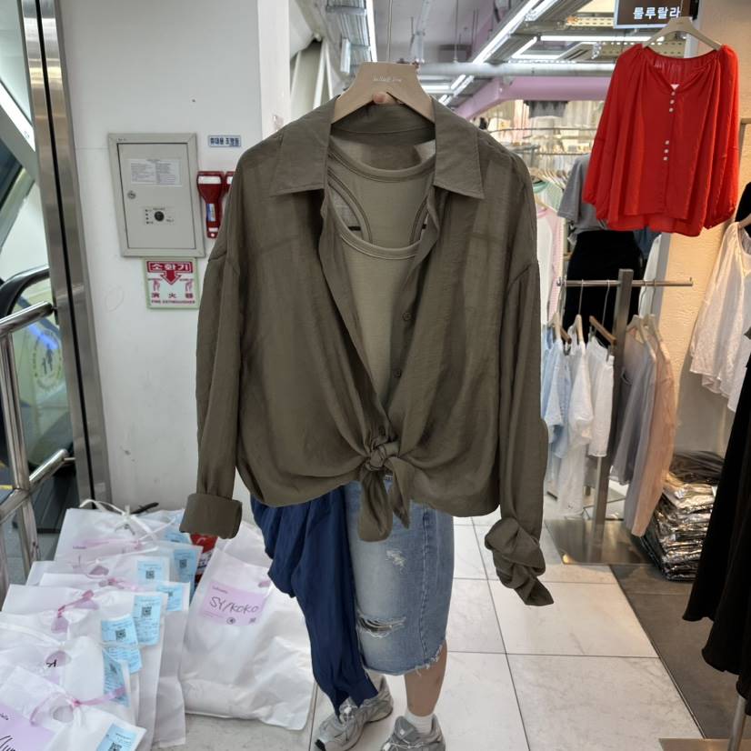 FLYFLY/LULULALLA/LIVE東大門代購女士新款時尚襯衫蕾絲衫假兩件系帶FLYFLY/LULULALLA/LIVE襯衫/蕾絲衫