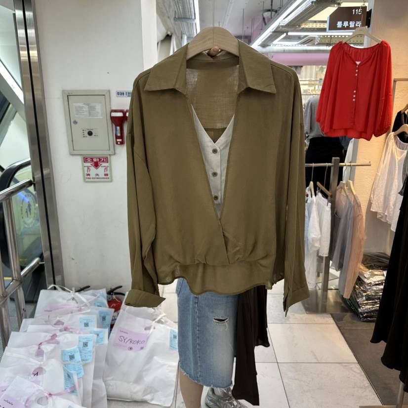 FLYFLY/LULULALLA/LIVE東大門直郵女裝新款休閑襯衫蕾絲衫假兩件FLYFLY/LULULALLA/LIVE襯衫/蕾絲衫