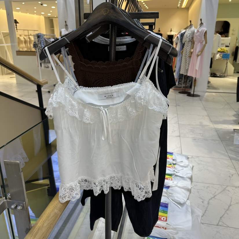 A2/D2韓國代購女士新品休閑推薦真品時尚吊帶背心褶裥無袖A2/D2吊帶/背心