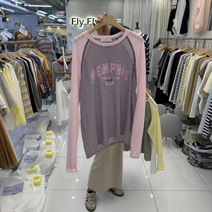 FLYFLY/LULULALLA/LIVE東大門實拍女裝新品熱賣長袖T恤插肩FLYFLY/LULULALLA/LIVE長袖T恤