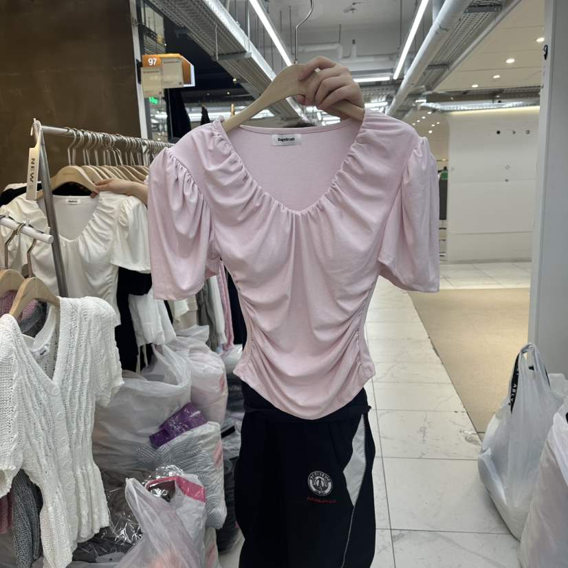 SAGE BRUSH韓國東大門代購女士新品人氣推薦時尚T恤褶皺SAGE BRUSHT恤