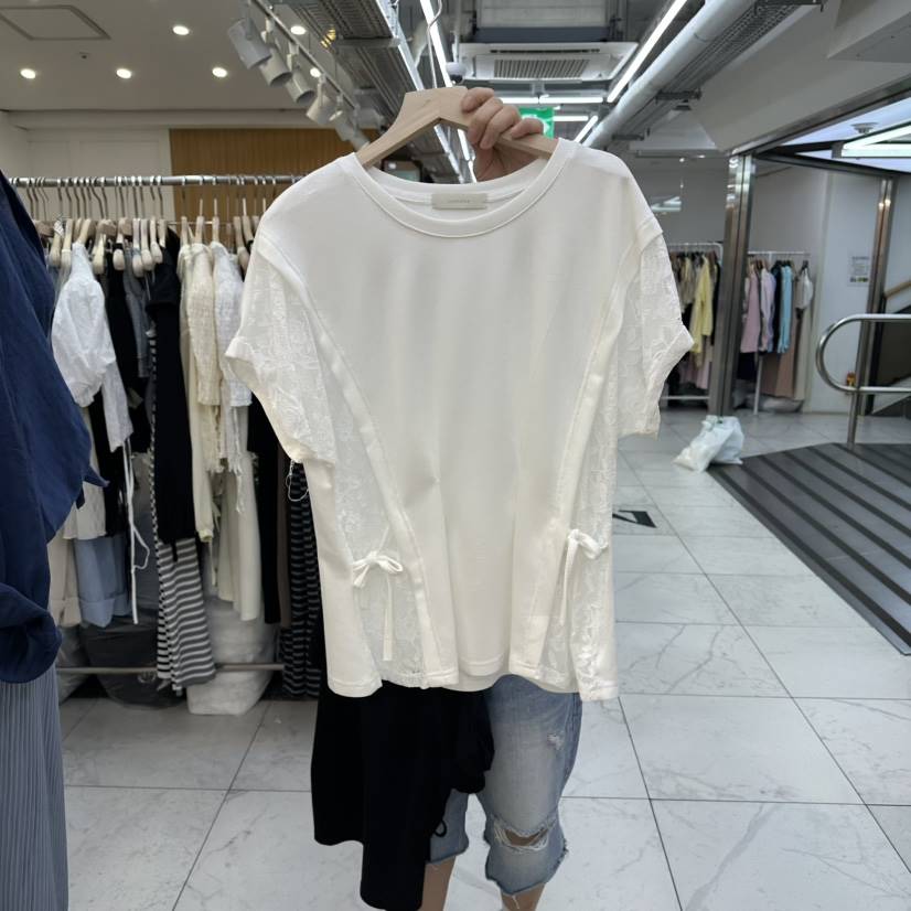 FLYFLY/LULULALLA/LIVE韓國直郵女士新品推薦休閑T恤蕾絲FLYFLY/LULULALLA/LIVET恤