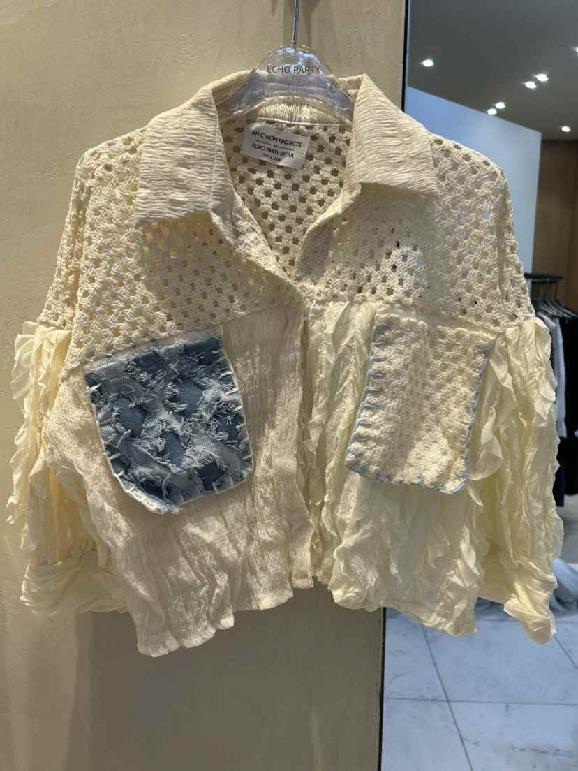 ECHOPARTY韓國直郵女士新款熱賣時尚推薦真品襯衫蕾絲衫寬松ECHOPARTY襯衫/蕾絲衫