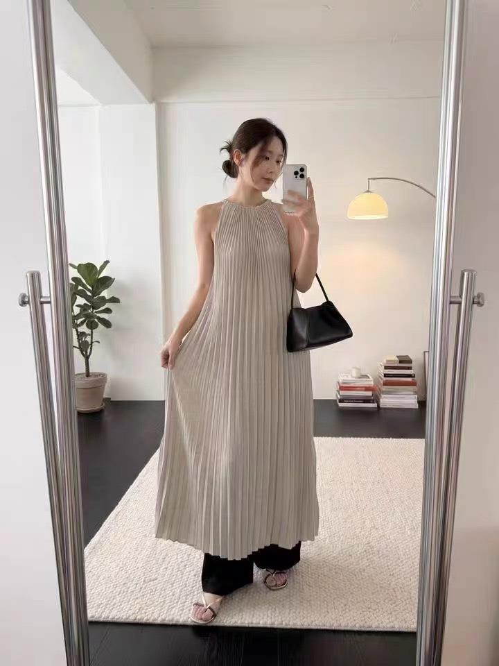 SANS韓國代購女士新品熱賣推薦26春夏休閑時尚連衣裙褶裥SANS連衣裙