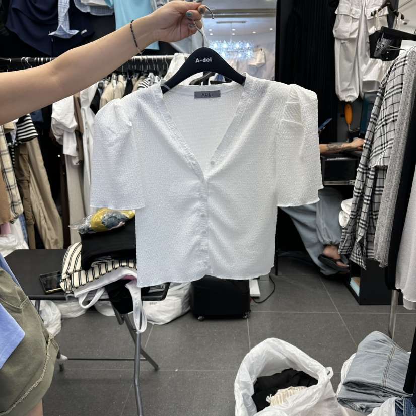A-DEL韓國直郵女裝新款時尚人氣推薦熱賣26夏季T恤泡泡袖開衫A-DELT恤