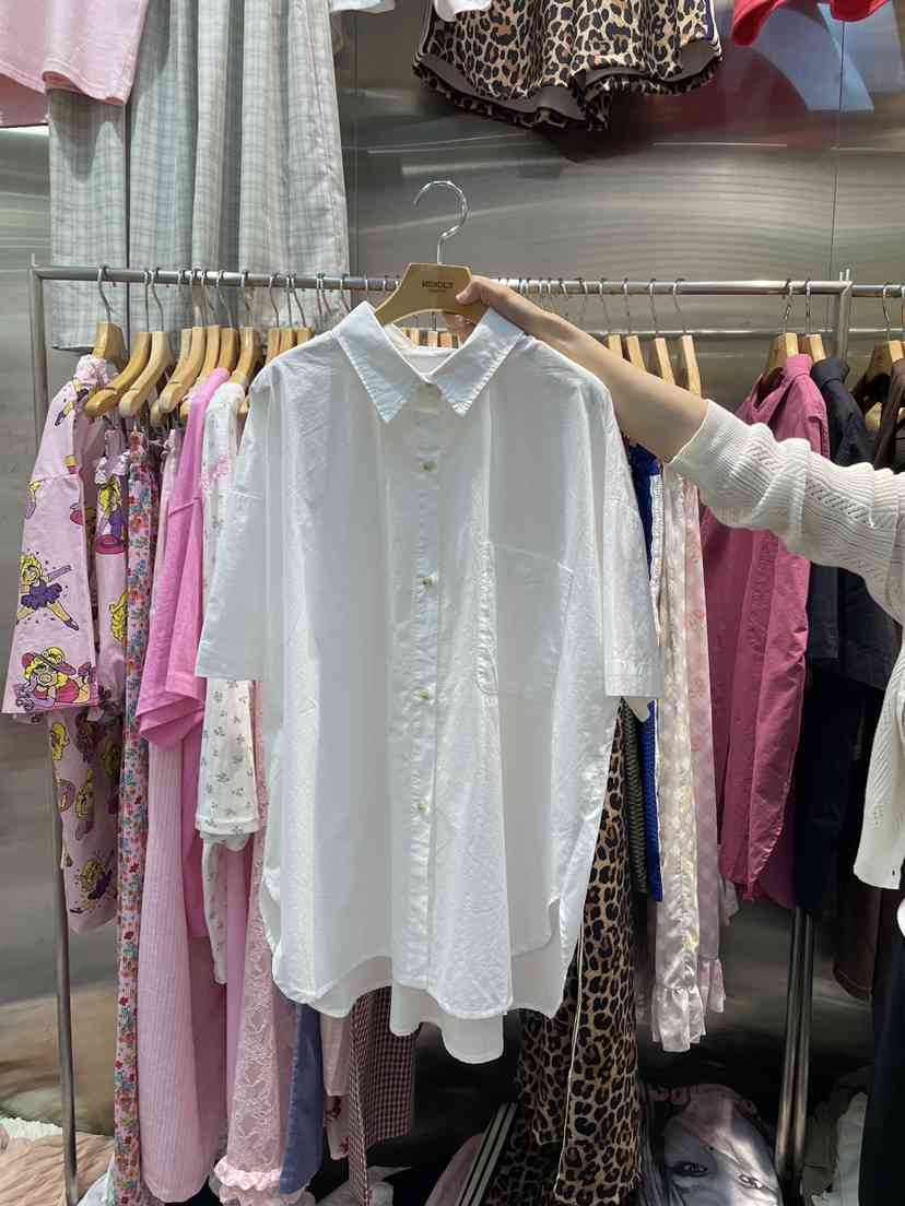 MENDL S韓國代購女裝新款休閑熱賣26夏季襯衫蕾絲衫口袋MENDL S襯衫/蕾絲衫
