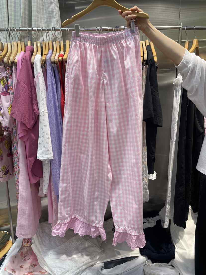 MENDL S韓國直郵女裝新品推薦真品熱賣休閑26夏季休閑褲格子MENDL S休閑褲