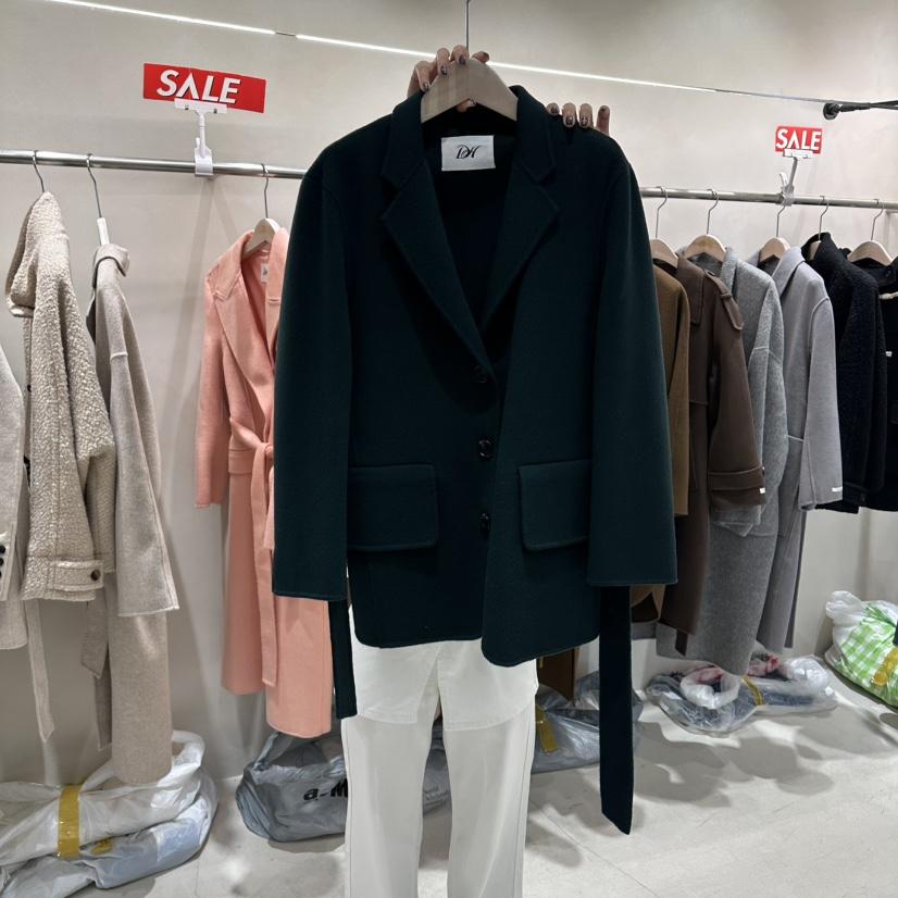 Color B東大門代購女士新品26夏季真品休閑短款大衣含腰帶Color B短款大衣