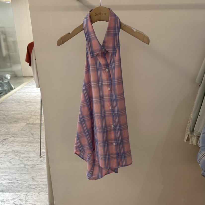 DE VENTI東大門實拍女士新品推薦人氣熱賣真品吊帶背心格子DE VENTI吊帶/背心