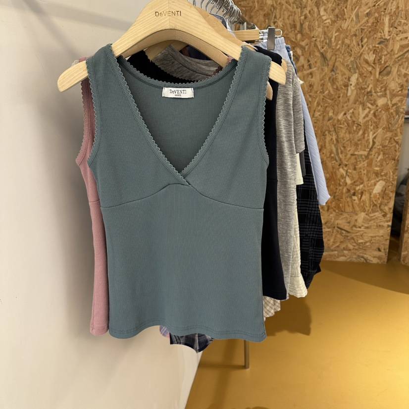 DE VENTI東大門代購女士新款真品時尚26夏季吊帶背心刺繡無袖DE VENTI吊帶/背心