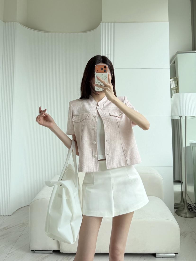 CLOTH東大門實拍女士新款熱賣時尚人氣26夏季夾克粗花呢珍珠CLOTH夾克