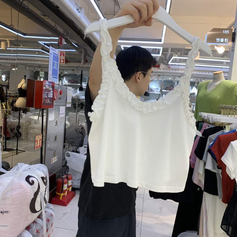 ENDOLPHIN東大門直郵女士新品人氣26夏季吊帶背心褶邊無袖ENDOLPHIN吊帶/背心