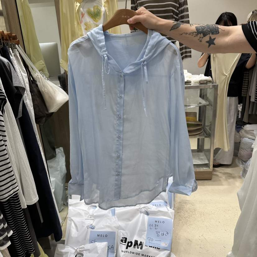 MELO東大門直郵女裝新品真品推薦時尚人氣襯衫蕾絲衫連帽衫MELO襯衫/蕾絲衫
