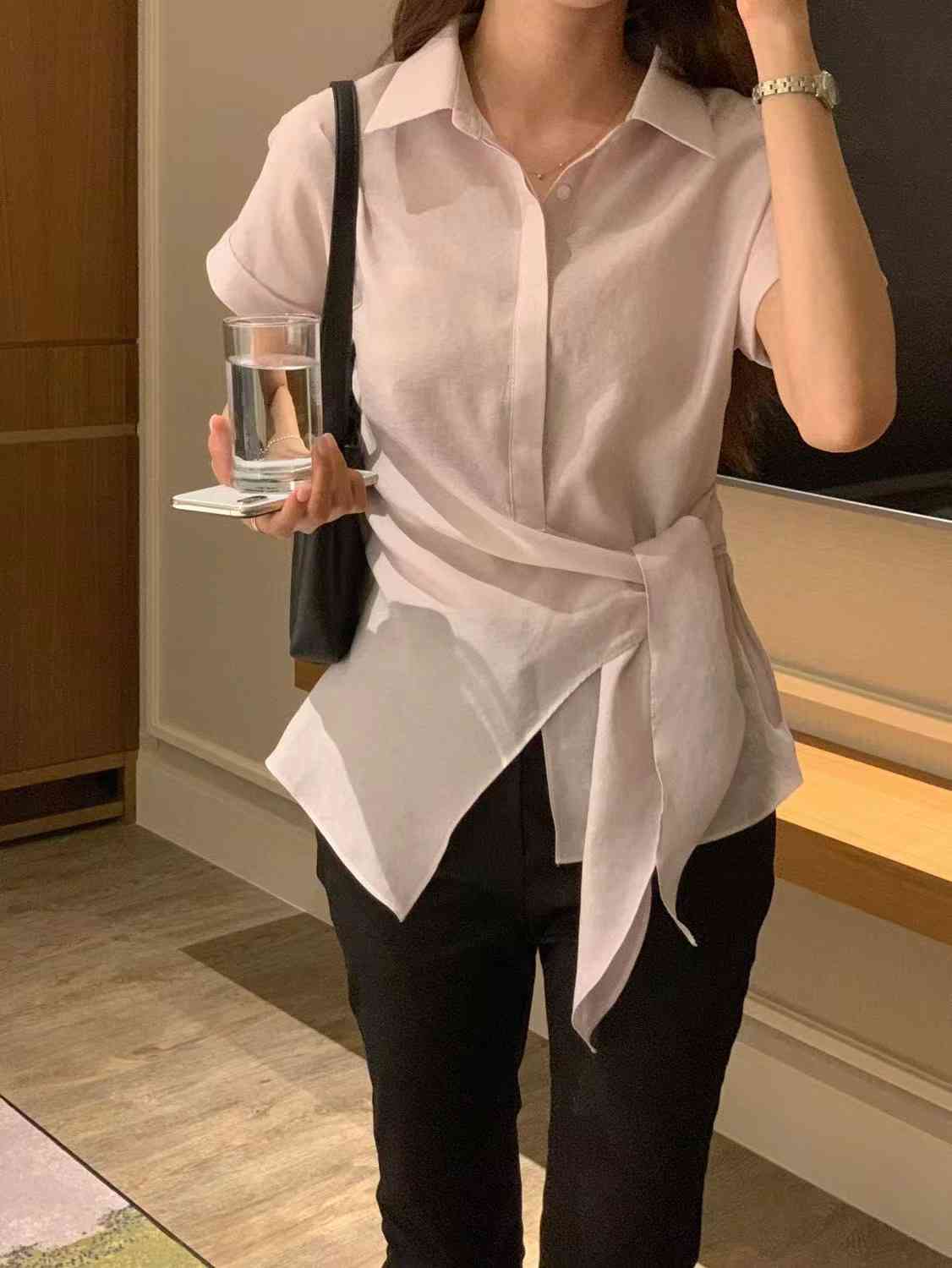 OSRO韓國代購女裝新品休閑人氣26夏季推薦熱賣襯衫蕾絲衫OSRO襯衫/蕾絲衫