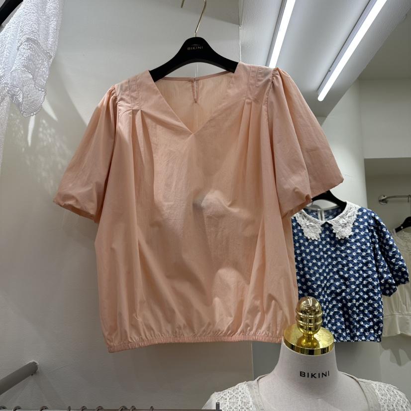 BIKINI韓國代購女士新款職業休閑推薦時尚襯衫蕾絲衫褶裥BIKINI襯衫/蕾絲衫