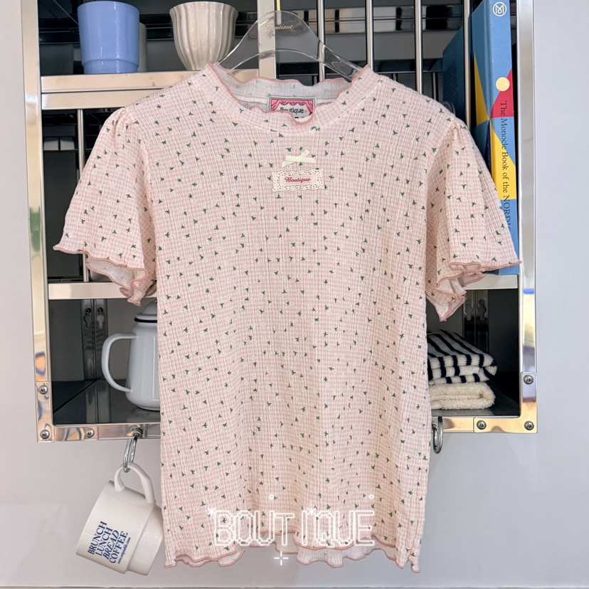 BOUTIQUE-L東大門實拍女士新款休閑真品推薦26春夏T恤花朵BOUTIQUE-LT恤