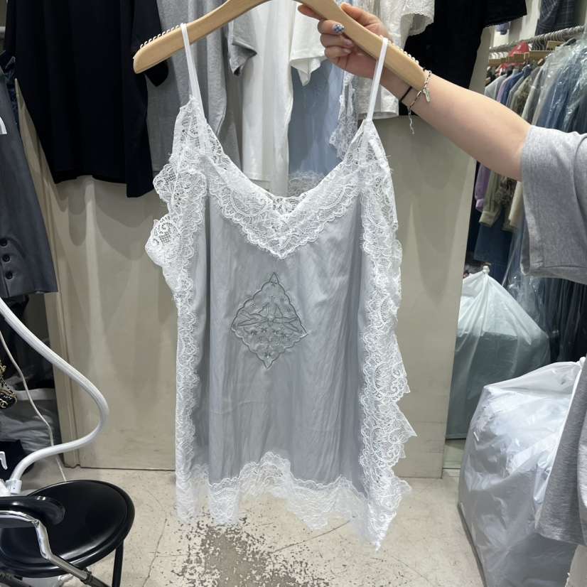 J PEAK/BY FLOW東大門實拍女裝新款26春夏吊帶背心刺繡蕾絲無袖J PEAK吊帶/背心