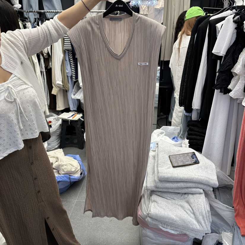 A-DEL東大門直郵女裝新品時尚26春夏熱賣休閑連衣裙褶裥A-DEL連衣裙