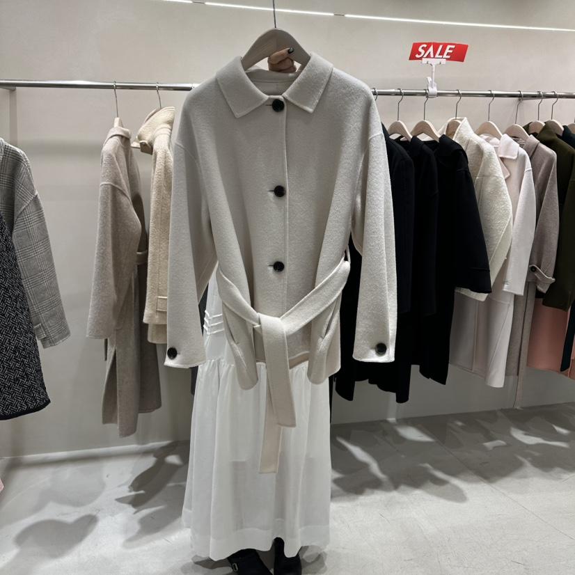 Color B韓國直郵女裝新品推薦真品26夏季中長款大衣含腰帶Color B中長款大衣