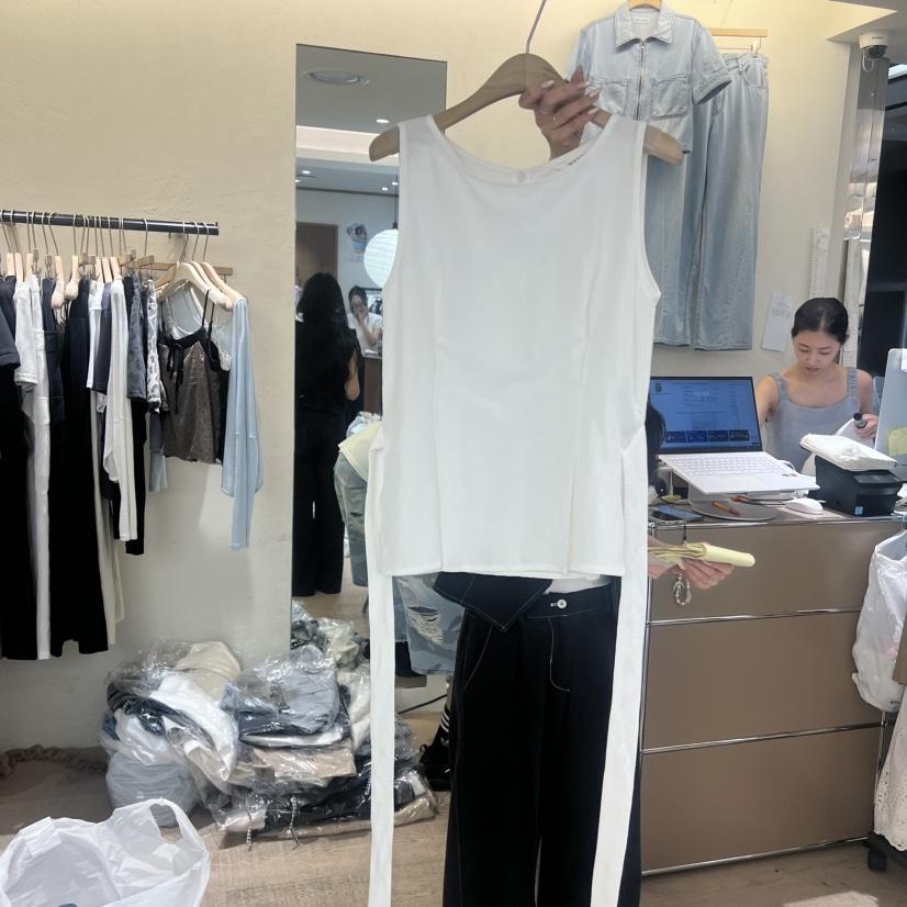 W AND J韓國代購女裝新品職業時尚26春夏熱賣真品吊帶背心W AND J吊帶/背心