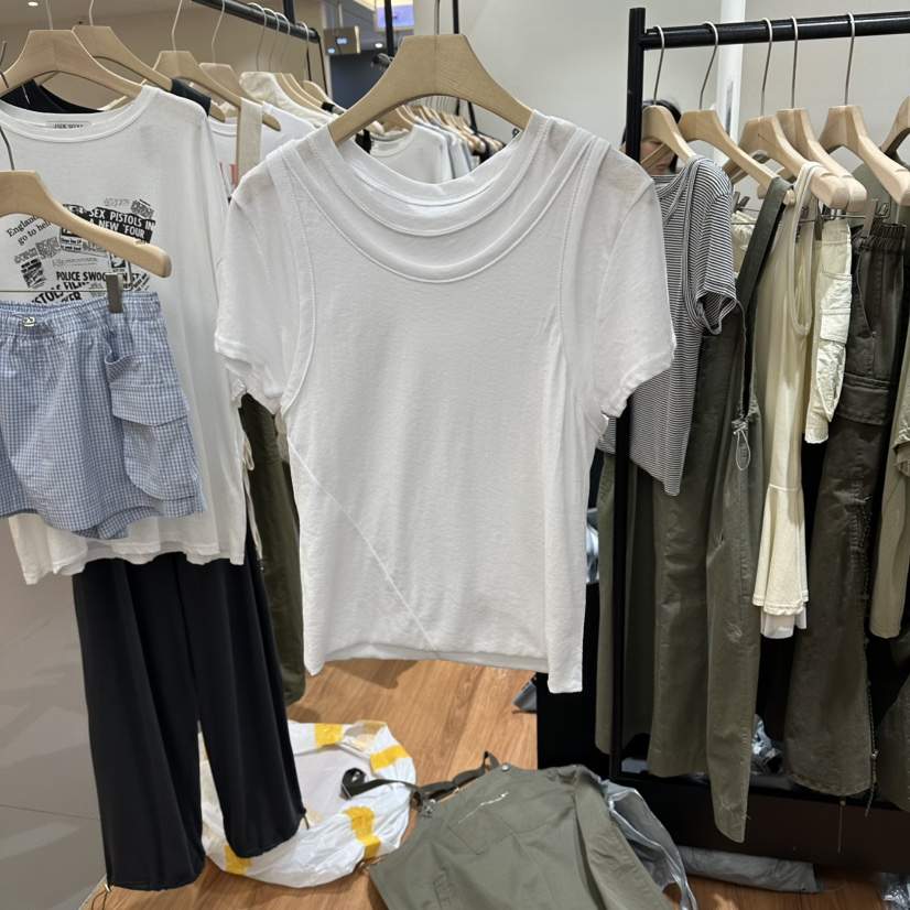 JADEMARKET韓國直郵女裝新品人氣26春夏推薦時尚T恤雙層無袖JADE SEOUL_MARKETT恤