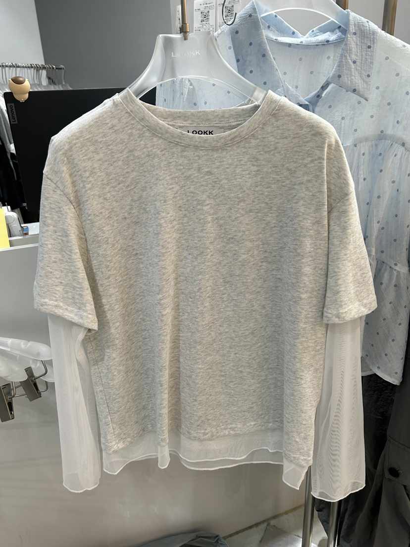 LOOKK/MIMME東大門直郵女士新品真品熱賣時尚長袖T恤假兩件LOOKK/MIMME長袖T恤