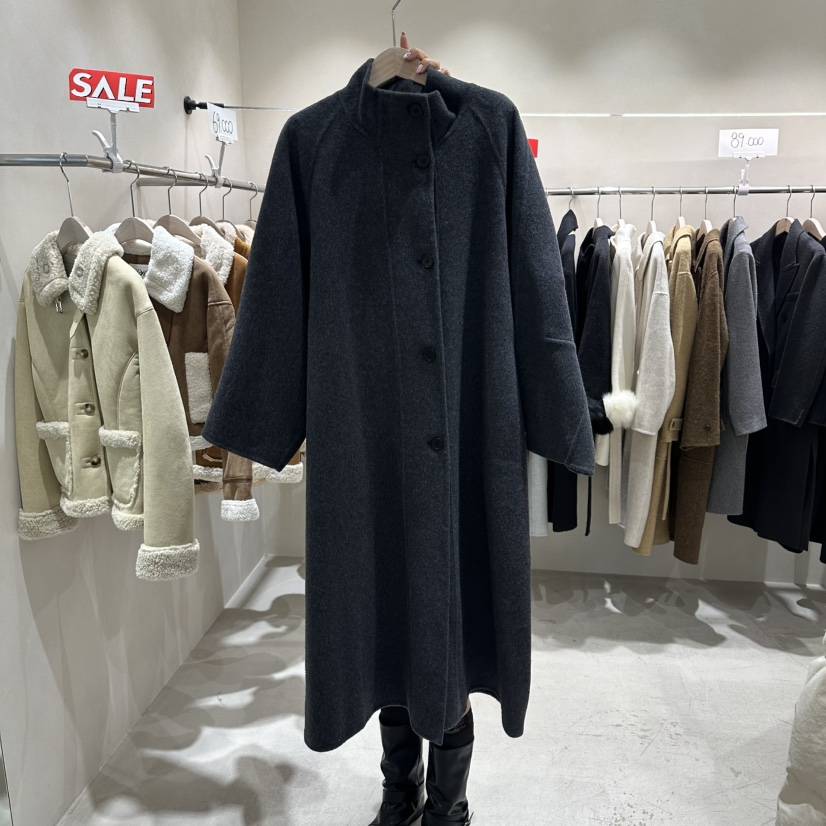 Color B東大門直郵女士新品休閑時尚人氣中長款大衣含腰帶Color B中長款大衣