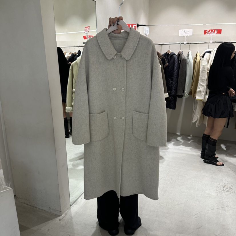 Color B東大門代購女裝新品休閑人氣時尚推薦中長款大衣Color B中長款大衣