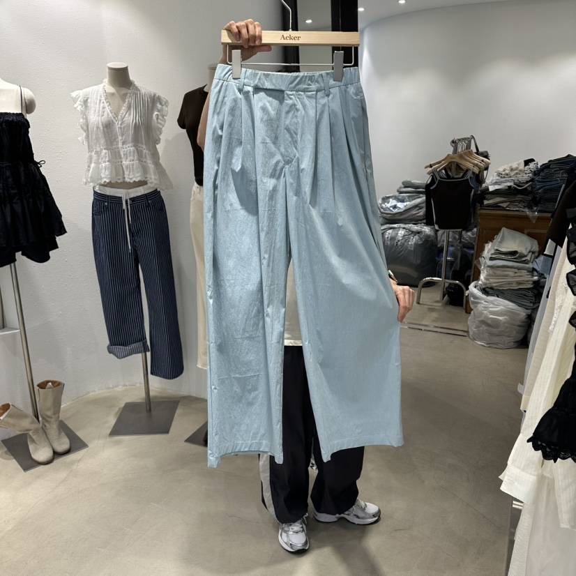 ACKER韓國代購女裝新品26夏季時尚休閑熱賣休閑褲褶裥亞麻ACKER休閑褲