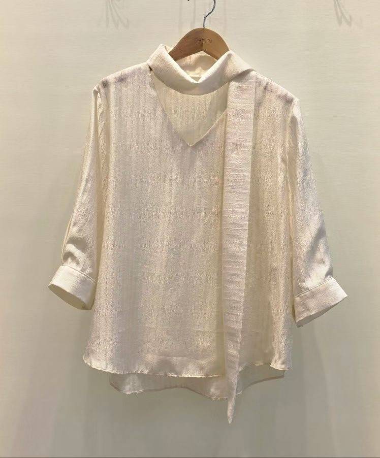 THE IN-더인-T東大門實拍女士新款熱賣襯衫蕾絲衫系帶THE IN襯衫/蕾絲衫